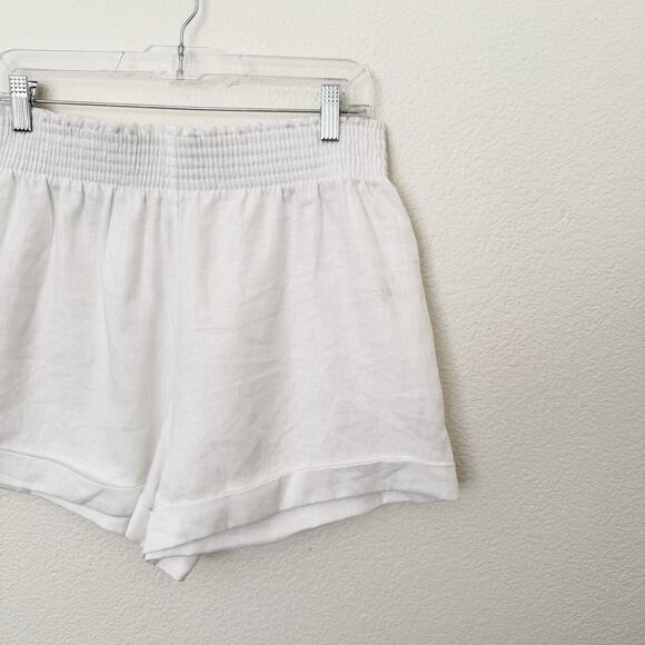 [Reformation] White Mila 100% Linen Pull-On Elastic Waist Shorts NWT Size XL - Picture 5 of 12